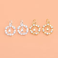 11.5MM Fashion 925 Sterling Silver CZ Zircon Circle Star Charm Pendant for Necklace Jewelry Making Accessories Wholesale