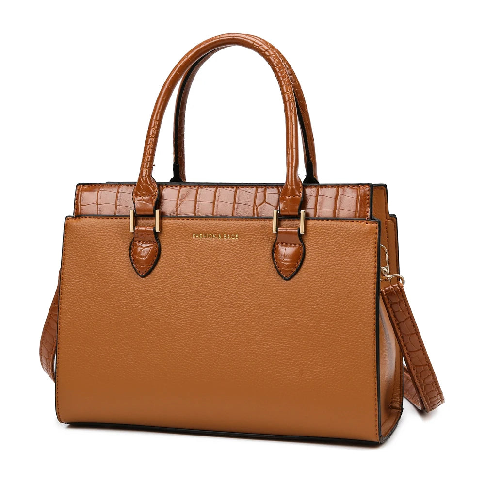 2022 New High-End Women's Casual Tote Handbags Durable Solid Lady's Bags in Multi Colors with Zipper Closure