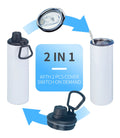 20oz 2in1 Sublimation Sport Water Bottle with Two Lids Stainless Steel 20 oz Water Bottle Sublimation