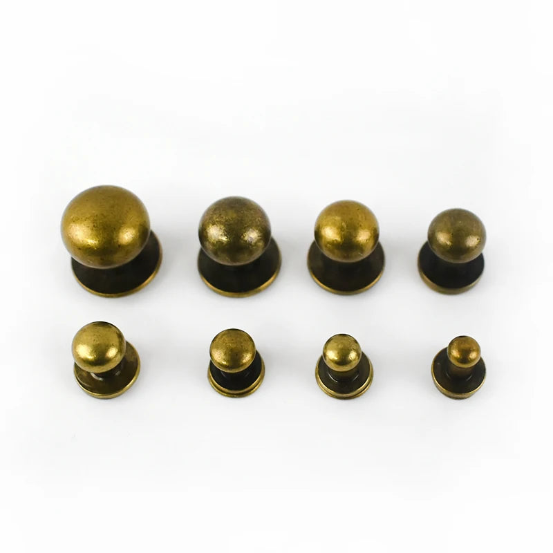 Meetee H3-2 4-12mm Ancient Bronze Nipple Nails Brass Monk Heads Rivet for Handbag Feet Screws Bag Belt Rivets Clasp Accessories