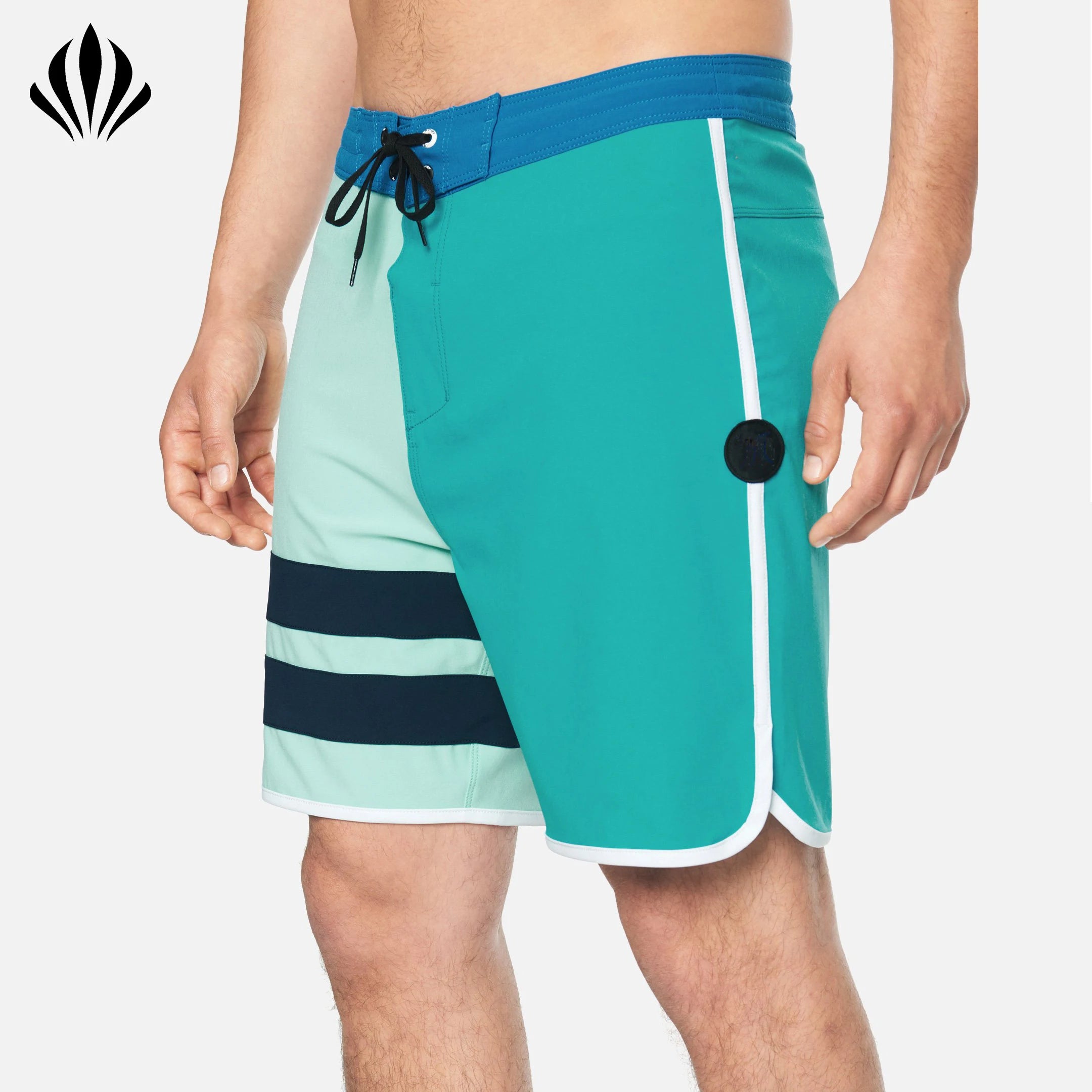 New Fashion 18 Inches Outseam Phantom  Block Party Board Short Contrast Waistband Beach Board Short for Men
