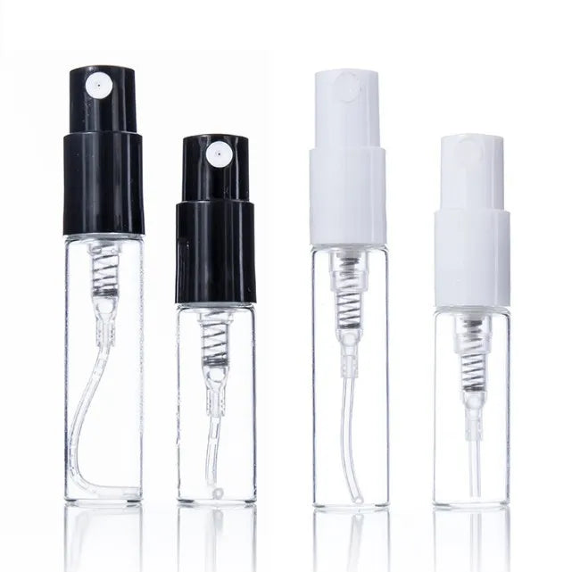 Cheapest Samples Glass Vials Spray Bottle Empty Bayonet Neck 2ml 3ml clear Glass Spray Mini Perfume Bottle with Black Cap