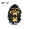 Advanced Design Customized Gold Silver Vintage Death Skull Head Turkish Pendant Stainless Steel Men Necklace Jewelry