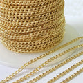 GC056 Gold Curb Chain 2mm 14K Gold Filled Unfinished Chains Bulk for Diy Jewelry Making