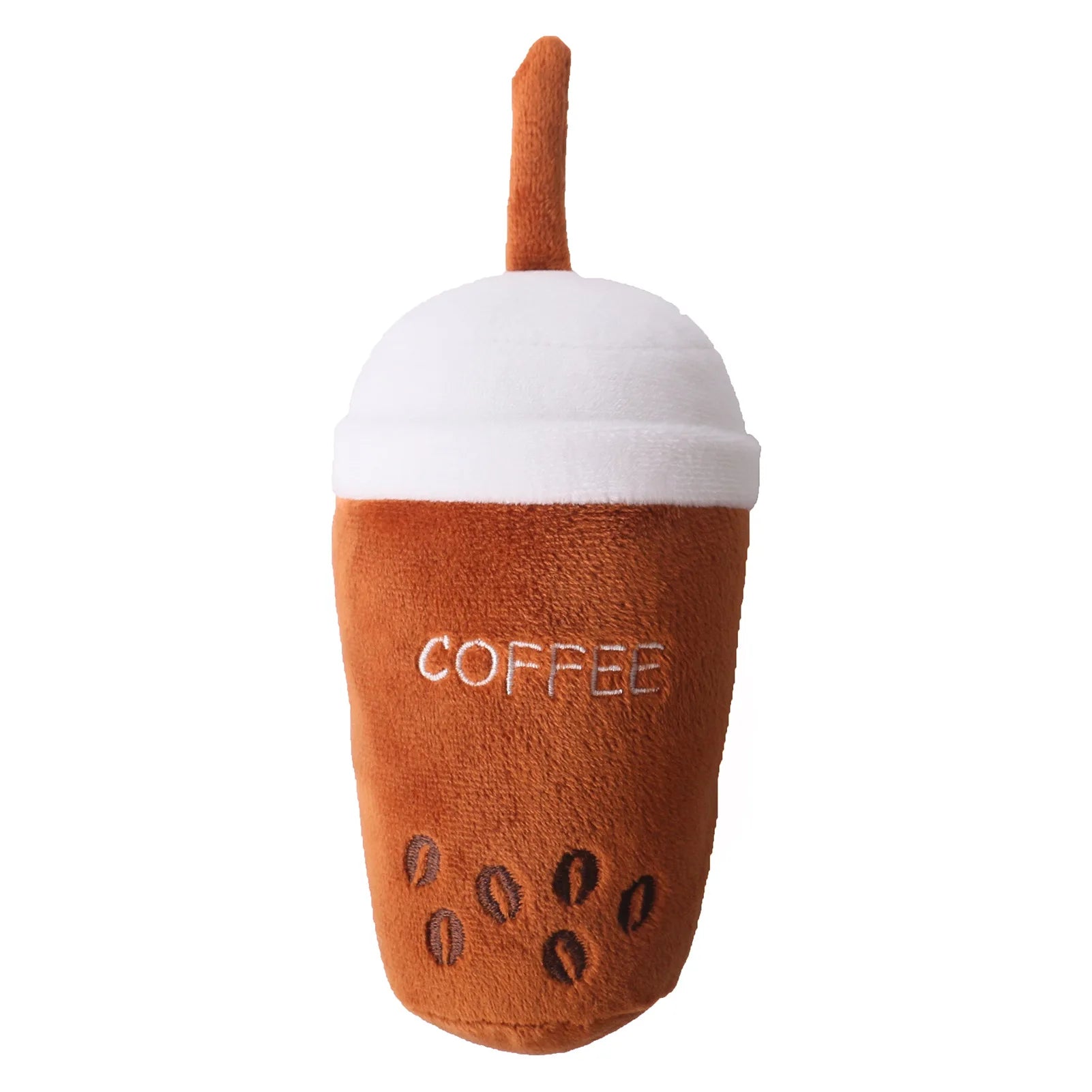 Oem Custom Coffee Cafe CupBeer Bottle Plush Soft Pet Dog Chew Toys With Squeaker Inside Pet Toys