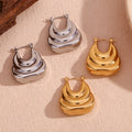 Hollow Statement Jewelry Boat Shape Women Earrings Gold Plated Jewelry Stainless Steel Anti Tarnish Jewelry
