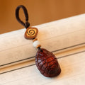 Sandalwood Tortoise Shell Pendant Key Chain Hand-woven Rope Key Ring Wooden Tortoise Shell Bag Pendant Car Hanging Ornaments