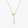 Joolim Jewelry 18K Gold Plated Waterproof Bowknot Tassel Pendant Necklace Stainless Steel Fashion Jewelry Wholesale