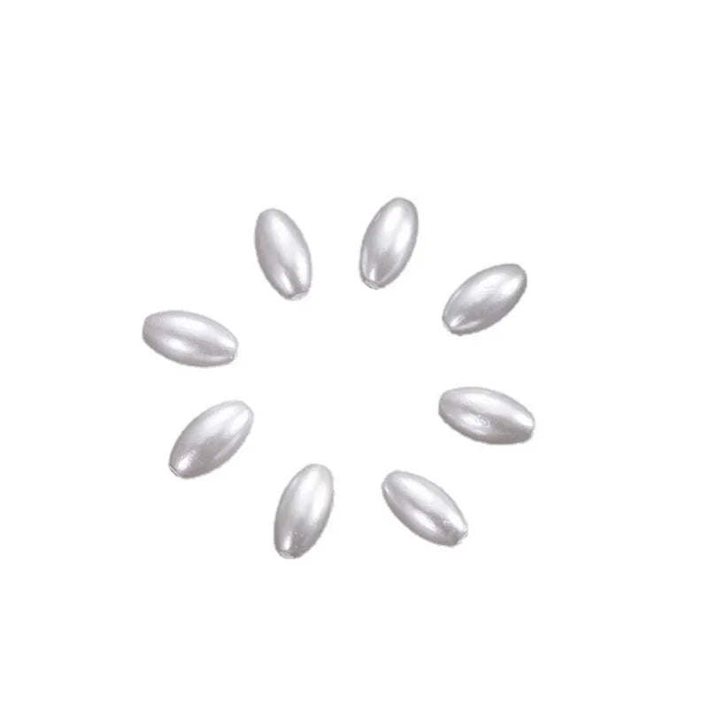 Wholesale White Oval ABS Acrylic Loose Faux Pearls Beads With Hole DIY Necklace Bracelets Hair Accessories Jewelry Making