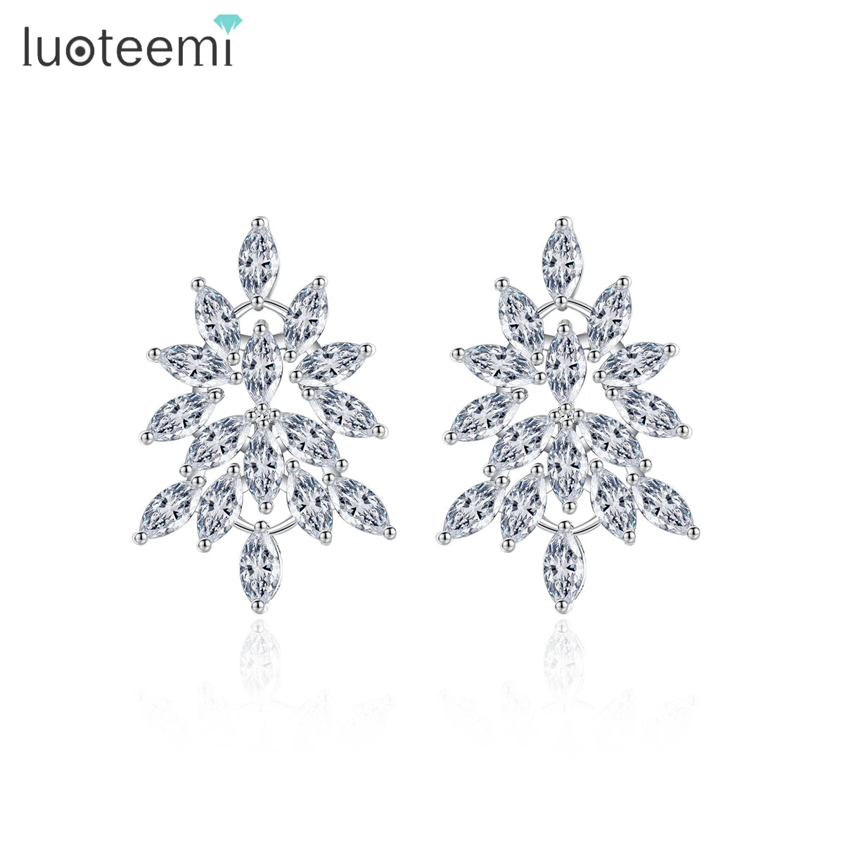 LUOTEEMI Designer Stud Accessory Big Woman Flower Dainty Bridal 2025 Earing Jewelry Diamond Earring Charm