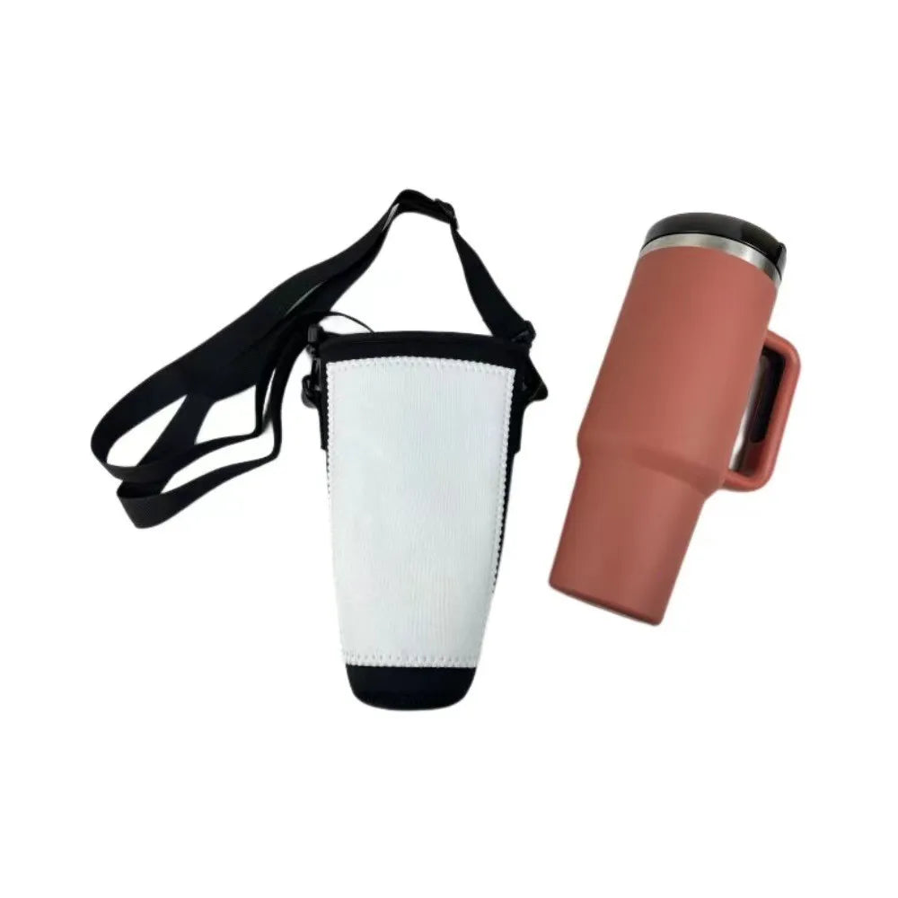 Custom Logo 40oz Neoprene Water Bottle Cooler Bag Sublimation Blank Water Bottle Holder with Shoulder Strap Pouch Cover