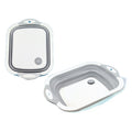 Hot Sale Multi-Function Portable Silicone Cutting Board Foldable Wash Basin with Colander Dishwashing Tub for BBQ Picnics