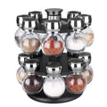 Rotating Cruet Condiment Seasoning Jars Set for Spices Pepper Spray Bottle Salt Shakers Holder Kitchen Salt Pigs Rack