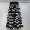Boutique Wholesale 2025 Summer New Fashionable High Waisted Ruffled Edge Slimming Temperament A-line Women's Half Skirt