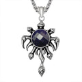 Wholesale Fashion Stainless Steel Paw Punk Pendant Necklace Personalized Blue Sand Stone Statement Fine Pendants & Charms