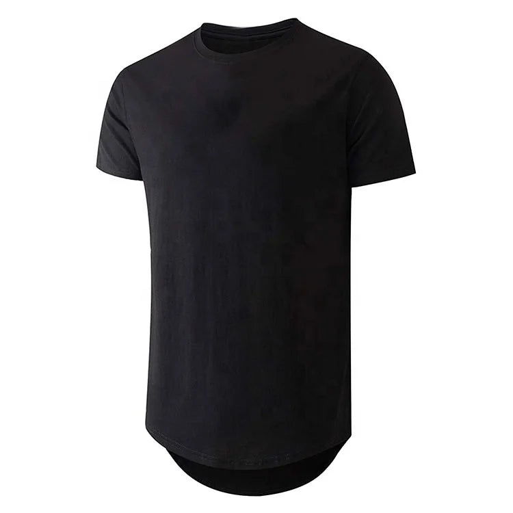 2022 Summer Fashion Custom logo Hem Hip Hop Tees Curved Hem extra Long Line Mens t Shirts