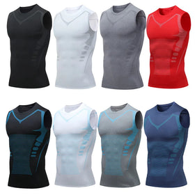 Men's Athletic Shapewear Tank Tops Elastic Comfortable Training Vest Breathable and Quick-Drying Sportswear