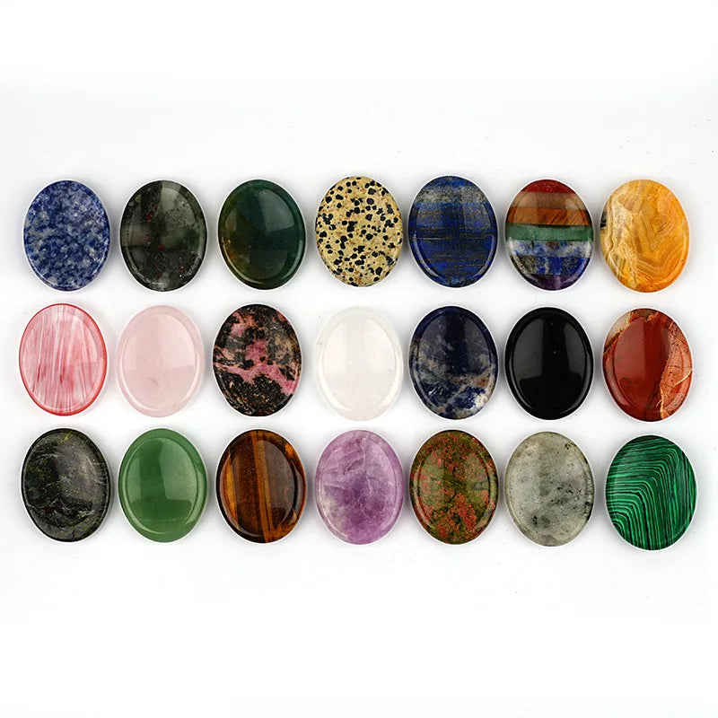 Hot Sale Crystal Agate Massage Thumb Stone Worry Stone Massage Healing Energy Stone for Gift