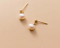 Dropshipping 925 Sterling Silver Dangling  Pearl Stud Earring Jewelry for Women
