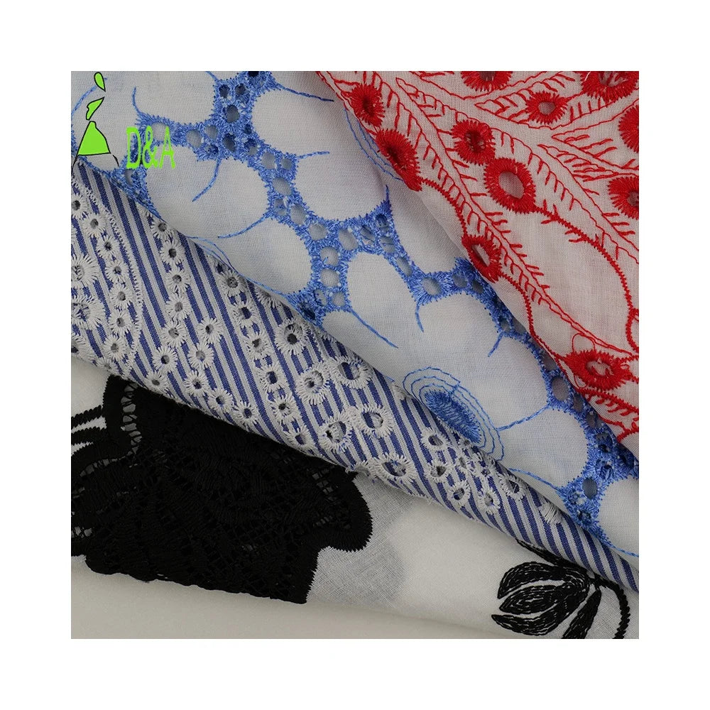 Soft Woven 60S*60S 90*88 100% Cotton Voile Fabric with Colorful Embroidery Breathable Plain Style for Girls Dress or Tablecloth