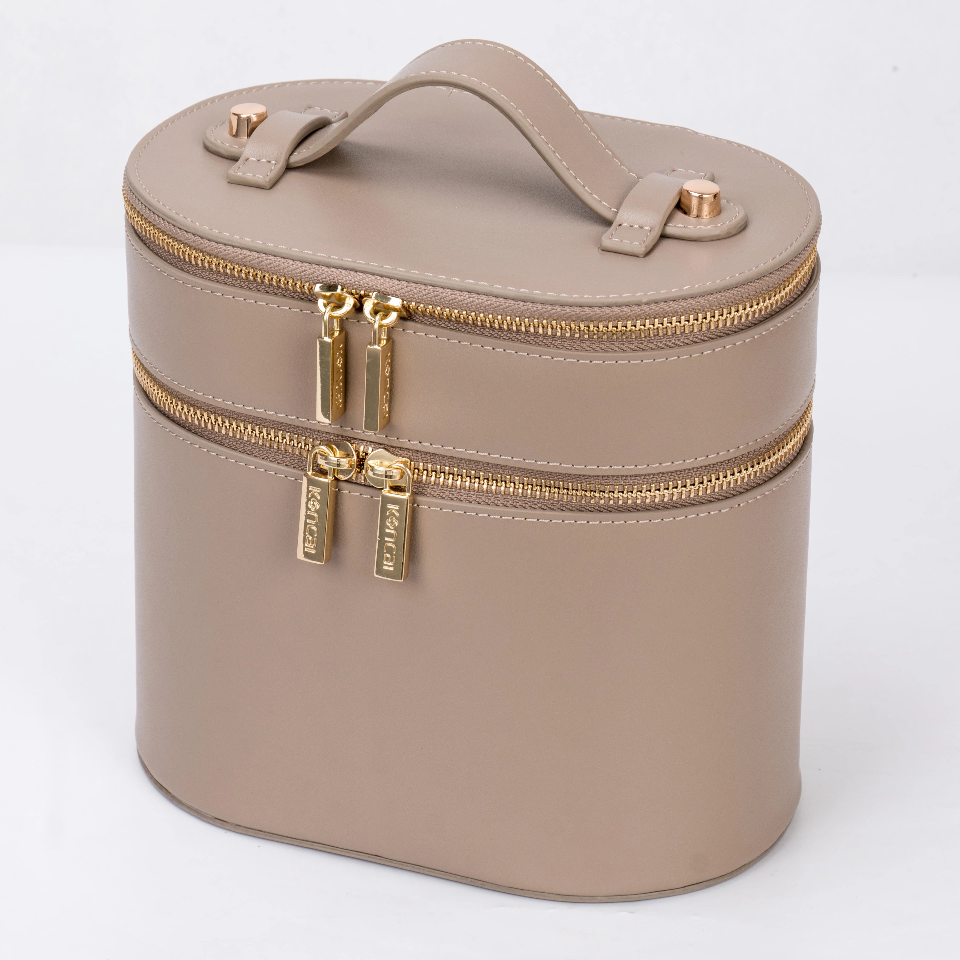Luxury PU Handheld Makeup Bag Fashion Women's Cosmetic Case Elegant Zipper Closure Wedding Bridal Party Gift Box
