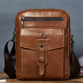 HUMERPAUL Handmade Genuine Leather Messenger Bag Casual Male Shoulder Bag for Work Travel Quality Crossbody Sling Bags