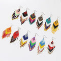 Colored Rice Bead Niche Ethnic Style Handmade Jewelry Bohemian Tassel Earrings