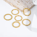 18K Gold Plated Stainless Steel Skull Bones Ring Beads Wedding Birthstone Ring Vintage Fashion Jewelry for Women Wholesale