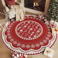 Modern Geometric Christmas Elk Crystal Velvet Anti-Slip Carpet Waterproof Red Neutral Foot Machine Made for Living Room Bedroom