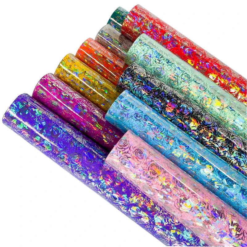 Leather with Rose Patterns Leather for Notebooks and Gift Boxes and Wine Box Nad Toys PU Leather