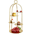 Guangzhou Hadi 3-Tier Stainless Steel Bird Cage Dessert Stand Luxury Gold Elegant Cake Stand Decor Restaurant Use