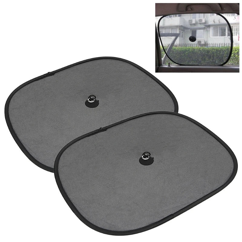 Factory Price 2pcs Car Window Sunshade 44x36cm a Pair Visor Side Sun Shade Mesh Cover Shield Sunscreen Black