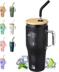32OZ Glass Cup With Handle Car Cup Handle Cup Multi Color Silicone Cover Glass Canister Glass Mug With Straw