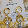 Ilona Wholesale18K Gold Plated Copper Twisted Drop Earrings Abstract Hammered Textured Minimalist Earrings Jewelry for Women