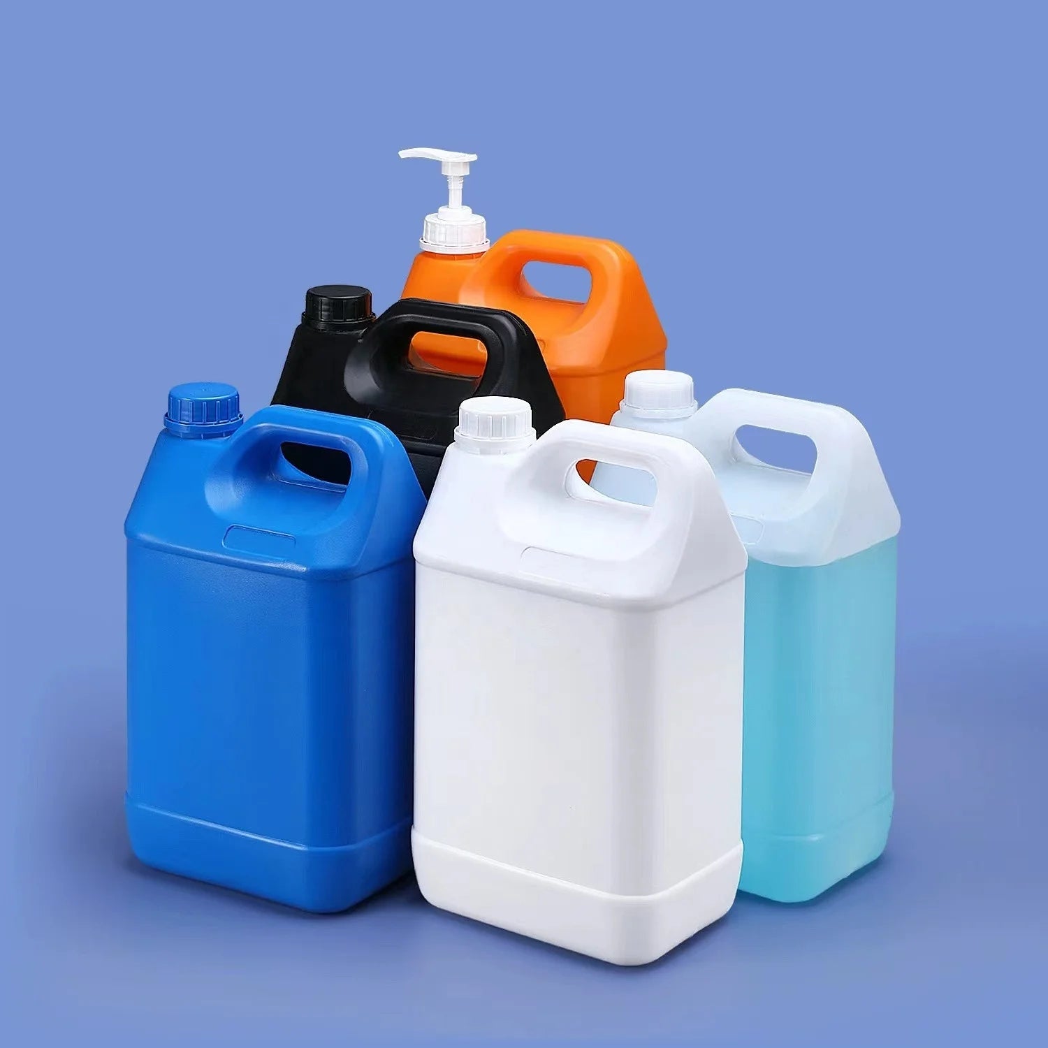 5L HDPE Square Plastic Wash Bottle with Pump Hand Wash Dish Lab Use Industrial 84 Antiseptic for Kitchen False Eyelashes Shampoo