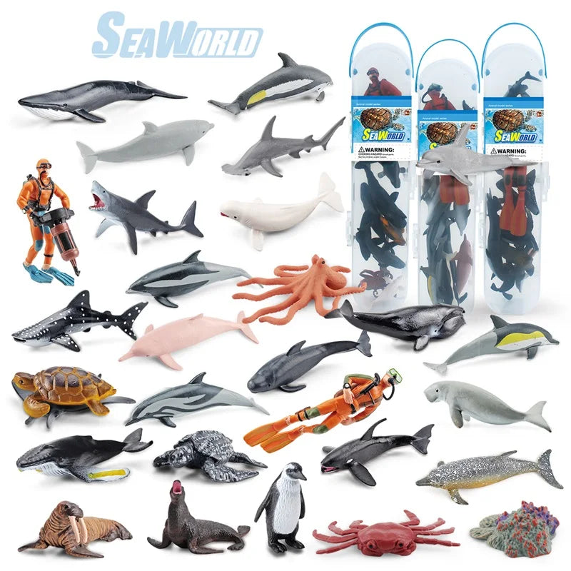 PVC Simulation Solid Plastic Ocean Animal Model Realistic Sea Animals Figures Set Educational Gifts for Kids