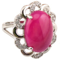 Customized Logo Beautiful Hollowed Out Stainless Steel Ring Natural Oval Rese Red Rosy Agate Stone Ring
