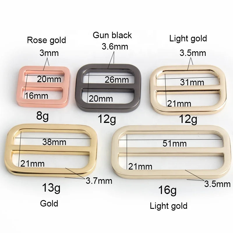 Wholesale Bag Metal Adjustable Square Tri-glide Slider Buckle Alloy DIY Hardware Accessories for Handbag/Garment