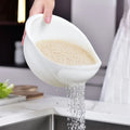 Kitchen Tool Rice Washer Plastic Sieve Fruit Bowl Plastic Vegetables Basin Basket Washing Filter Strainer