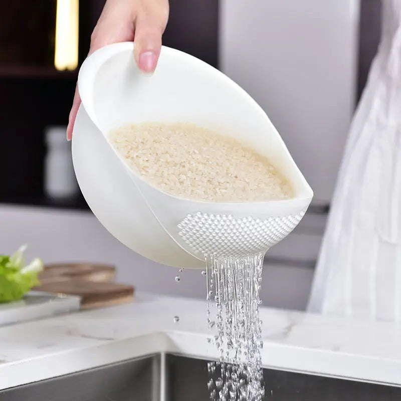Kitchen Tool Rice Washer Plastic Sieve Fruit Bowl Plastic Vegetables Basin Basket Washing Filter Strainer