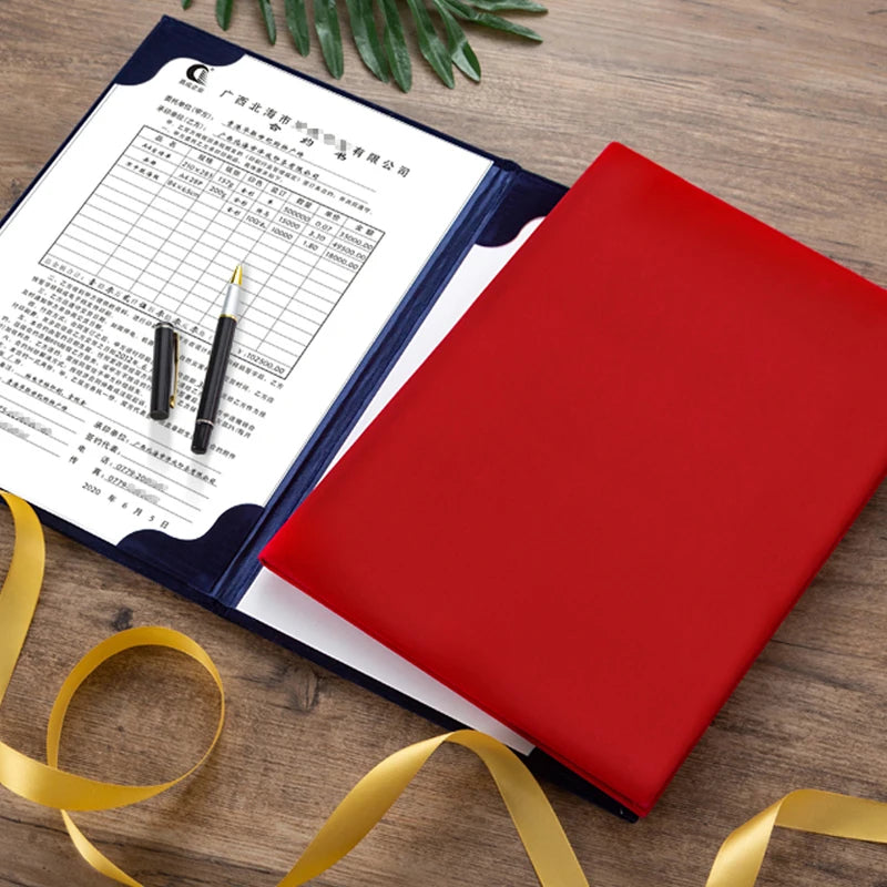 Navy Blue Velvet Certificate Folders A4Diploma Protector ProtectionRed Graduation Folder Certificate Portfolio