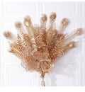 M235 Artificial Gold Eucalyptus Leaves Flowers Palm Leaf Stem Golden Leaves for Decor