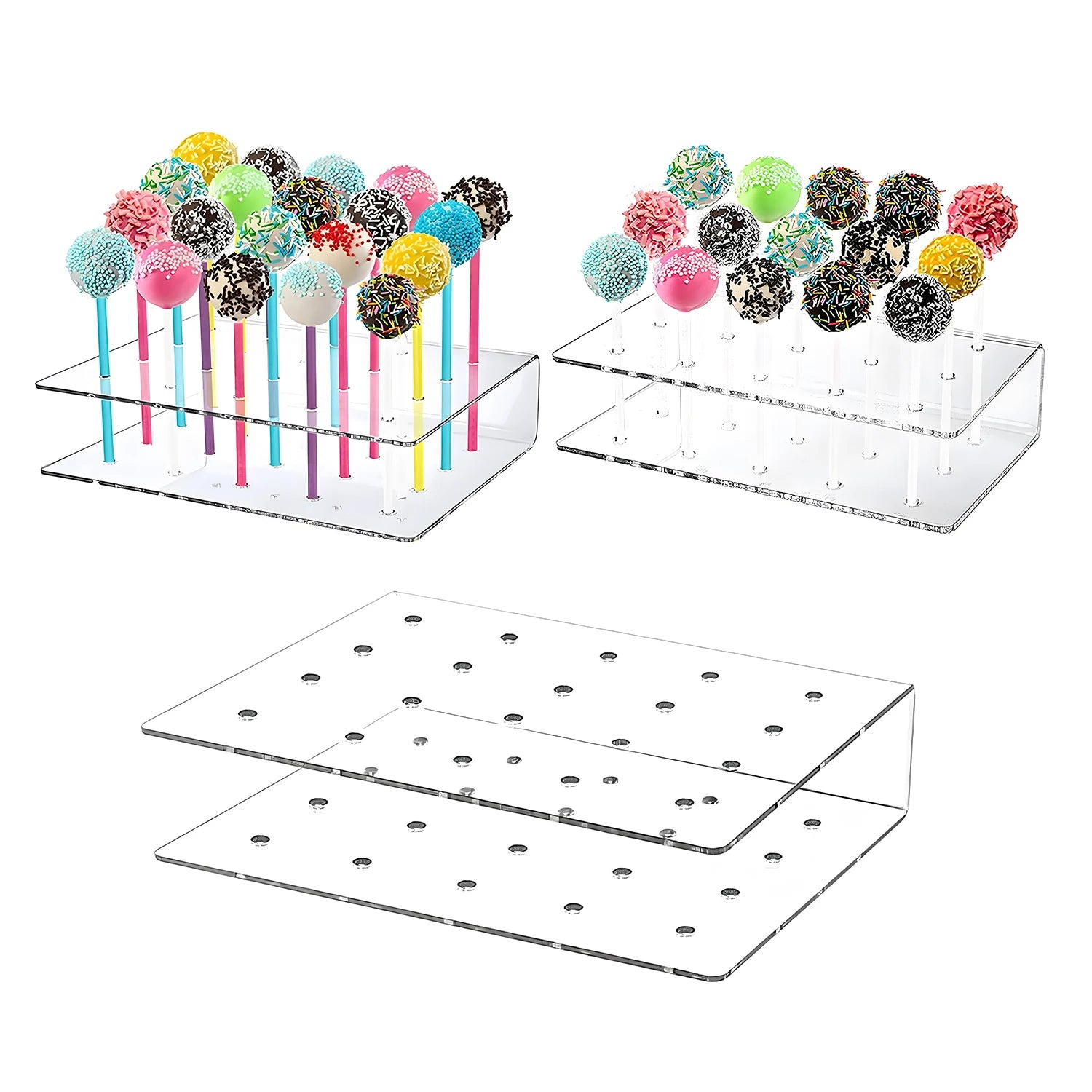 Hivillexun Small Clear Acrylic Cake for Pop Stand Lollipop Holder for Displaying Candy Desserts Elegant Display Rack