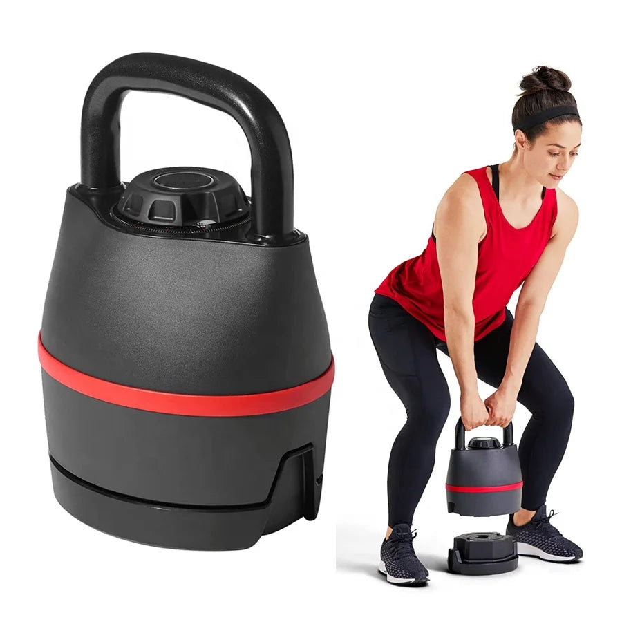 Adjustable Weights Dumbbells 8-40lbs Fitness Kettlebell with Weight Selection Dial Free Weights for Workout
