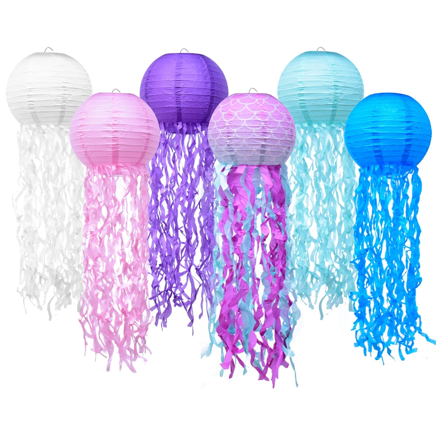 Eco-Friendly Blue Silk Lanterns for Christmas Party Supplies Handmade 12inch ROHS Certified Outdoor Wall Ceiling Decorations