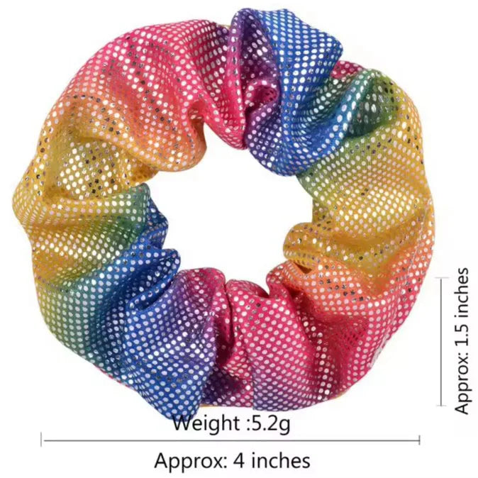 Wholesale New Design Women's Girls' 14-Color Laser Glitter Sequined 10cm Fashion Spandex Polyester Hair Scrunchies Daily Use