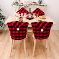 Hotel Party Black and Red Checkered Banquet Christmas Chair Cover Slipcover Christmas Decoration Christmas Chair Decoration