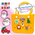 2025 Popular DIY Designer Cute PVC pink Christmas Tree Theme Bag Charms Accessories Trend Custom Large Charms for Beach Bags