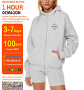 Custom Embroidery Lightweight Outfit Puff Printing Hoodie Ladies Custom French Terry Blank Full Zip up Hoodie for Women