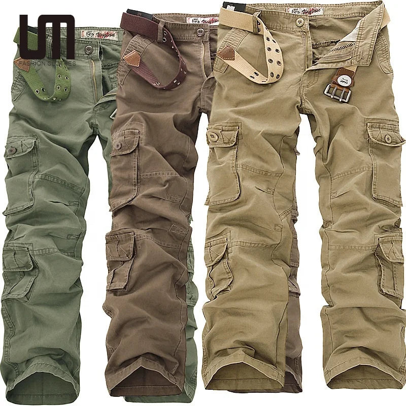 Liu Ming Hot Selling Product 2025 Fashion Men Plus Size Multi Pocket Joggers Cargo Pants Cotton Trousers